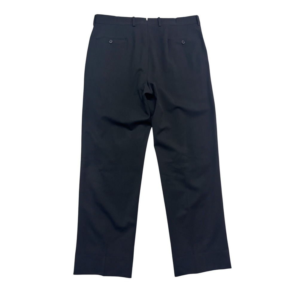 Cremieux 36x30 Black Pants Trousers 3D Wool Italy Italian Fabric Flat Front - Picture 7 of 9